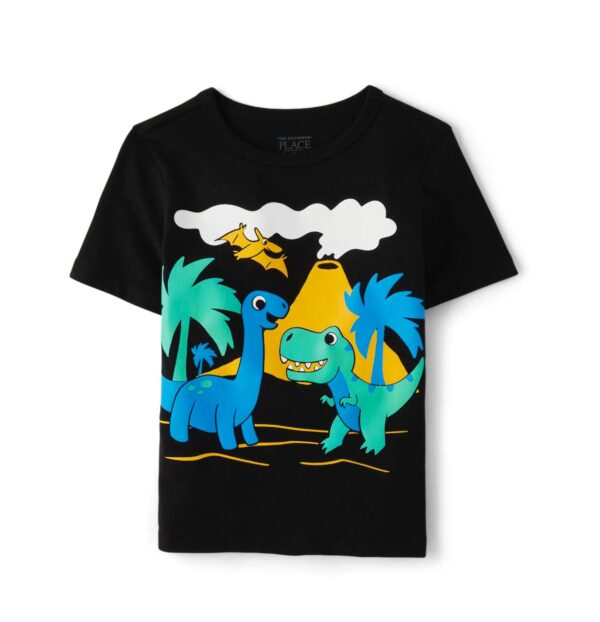 Baby And Toddler Boys Dinosaur Island Graphic Tee - Black