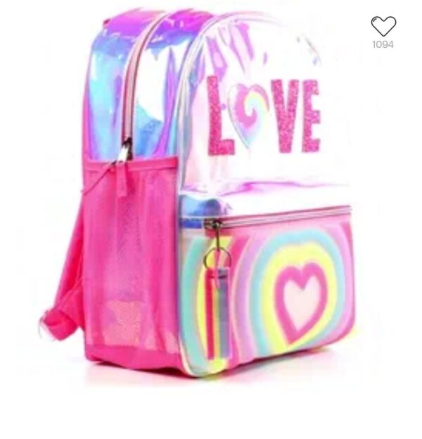 Girls Holographic Love Backpack - Holographic